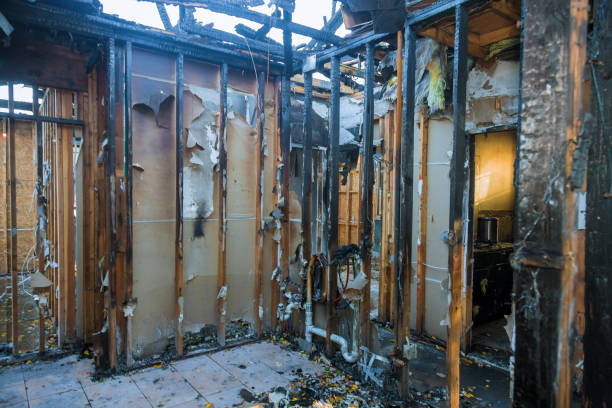 Professional Fire Damage Restoration technician working in Saint Croix Falls, WI